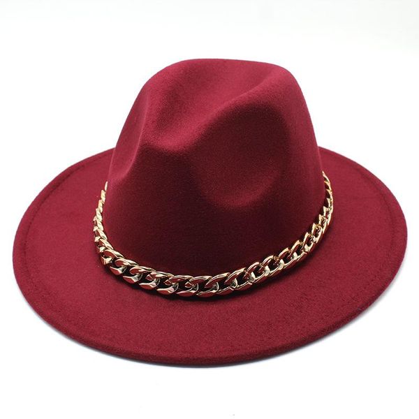 wide brim hats european american big chain women fedoras woolen felt cap jazz men hat banquet performance match 2021, Blue;gray
wide brim hats european american big chain women fedoras woolen felt cap jazz men hat banquet performance match 2021, Blue;gray