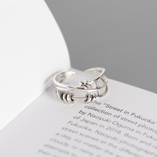 cluster rings multi-layer cross smart ring rotating small circle retro index finger 925 sterling silver female personality jewelry, Golden;silver
cluster rings multi-layer cross smart ring rotating small circle retro index finger 925 sterling silver female personality jewelry, Golden;silver