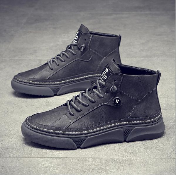 2021 Men Shoes Leather Casual Autumn Winter New Designer Fashion High Tops Trend Flat Shoes Ankle Martin Boots, Black
2021 Men Shoes Leather Casual Autumn Winter New Designer Fashion High Tops Trend Flat Shoes Ankle Martin Boots, Black