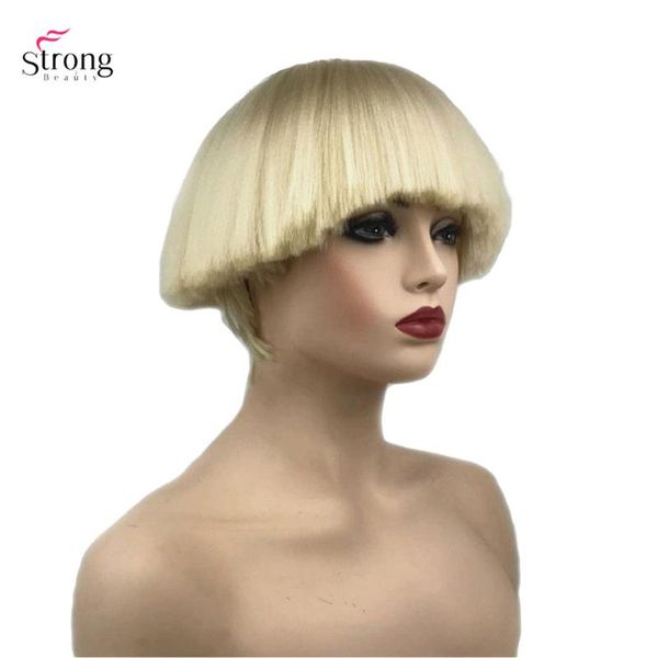 synthetic wigs strongbeauty women's wig short hair shroom hairstyle red bowl haircut blonde/white bob, Black
synthetic wigs strongbeauty women's wig short hair shroom hairstyle red bowl haircut blonde/white bob, Black