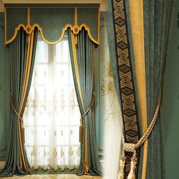american light luxury simple european shading thickened curtain cloth living room high grade modern bedroom study & drapes