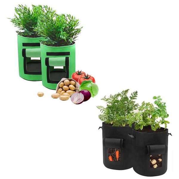 packs of 7 gallons + 10 plant growth bags, set for potato/plant container, black green planters & pots
packs of 7 gallons + 10 plant growth bags, set for potato/plant container, black green planters & pots
