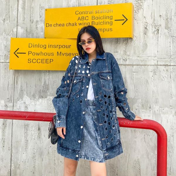 women's trench coats z-zoux women coat denim hole long sleeve jean loose overcoat with belt fashion 2021, Tan;black
women's trench coats z-zoux women coat denim hole long sleeve jean loose overcoat with belt fashion 2021, Tan;black