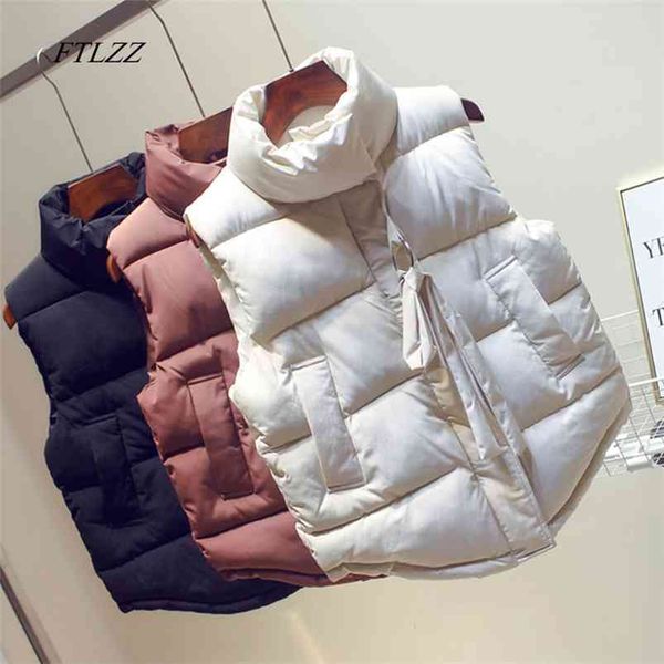 autumn solid zipper sashes women vest jacket casual padded warm outerwear cotton liner female black white 210430
autumn solid zipper sashes women vest jacket casual padded warm outerwear cotton liner female black white 210430