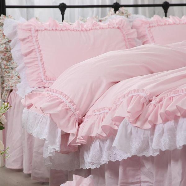 bedding sets solid color pink ruffles luxury princess lace embroidered set cotton thicken bedspreads ropa de cama bed skirt yyx
bedding sets solid color pink ruffles luxury princess lace embroidered set cotton thicken bedspreads ropa de cama bed skirt yyx