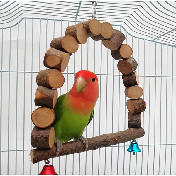 bird cages 1pc parrot arch swing wooden decorative cage stand perch with bell hanging playing toy
bird cages 1pc parrot arch swing wooden decorative cage stand perch with bell hanging playing toy