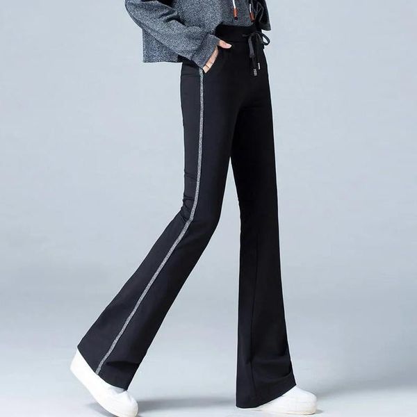 women's pants & capris fashion side stripe drawstring high waist flare women korean style slim bell bottom casual sweat trousers female, Black;white
women's pants & capris fashion side stripe drawstring high waist flare women korean style slim bell bottom casual sweat trousers female, Black;white