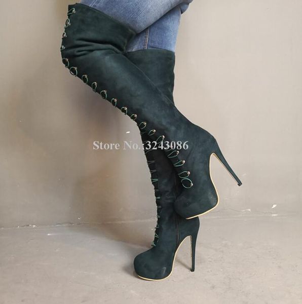 boots suede lace-up platform long woman fashion thin heels round toe over the knee lady large size legs party shoes, Black
boots suede lace-up platform long woman fashion thin heels round toe over the knee lady large size legs party shoes, Black