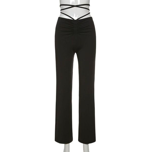 women's pants & capris 2021 fashion bandage women straight black elastic high waist slim long trousers summer streetwear outfits, Black;white
women's pants & capris 2021 fashion bandage women straight black elastic high waist slim long trousers summer streetwear outfits, Black;white