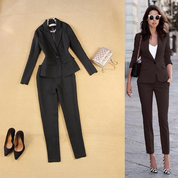 fashion elegant pioneers women suits slim small suit nine pants office ladies work two-piece women's two piece, White
fashion elegant pioneers women suits slim small suit nine pants office ladies work two-piece women's two piece, White