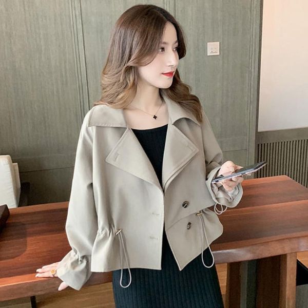 women's wool & blends fashion chic windbreaker jacket long short solid color flared sleeve with lining ladies slim, Black
women's wool & blends fashion chic windbreaker jacket long short solid color flared sleeve with lining ladies slim, Black