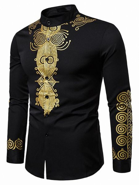 men baroque print button front shirt h7o7#, White;black
men baroque print button front shirt h7o7#, White;black