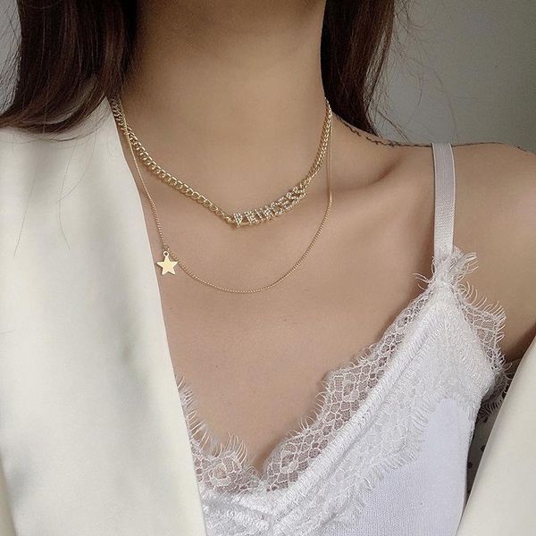 chains double rhinestone letter necklace fashion personality simple princess star folding buckle clavicle chain sweater, Silver
chains double rhinestone letter necklace fashion personality simple princess star folding buckle clavicle chain sweater, Silver