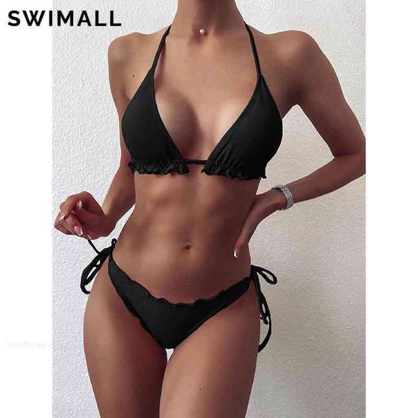 bikini 2021 swimsuit women halter ruffle swimwear female bandage set brazilian bathing suit beach wear biquini, White;black
bikini 2021 swimsuit women halter ruffle swimwear female bandage set brazilian bathing suit beach wear biquini, White;black