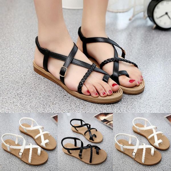 sandals women's flat female belt buckle casual roman summer comfortable vintage shoes claquette femme, Black
sandals women's flat female belt buckle casual roman summer comfortable vintage shoes claquette femme, Black