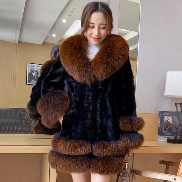 women's fur & faux zdfurs*2021 overcoats mid-length collar middle-aged mom mink mosaic coat, Black
women's fur & faux zdfurs*2021 overcoats mid-length collar middle-aged mom mink mosaic coat, Black