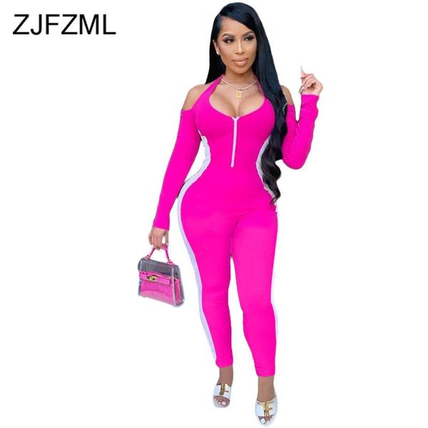 color block spliced long sleeve slim rompers women off the shoulder zipper fitness jumpsuit moto biker one piece playsuits women's jump, Black;white
color block spliced long sleeve slim rompers women off the shoulder zipper fitness jumpsuit moto biker one piece playsuits women's jump, Black;white