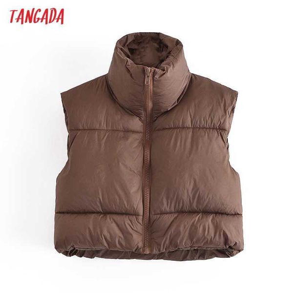 tangada women coffee sleeveless crop waistcoat parkas thick zipper pockets female warm elegant coat qn118 210609, Black;white
tangada women coffee sleeveless crop waistcoat parkas thick zipper pockets female warm elegant coat qn118 210609, Black;white