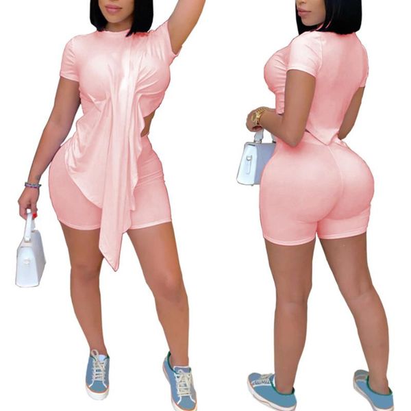 women's tracksuits women close-fitting two-piece clothes set, solid color round collar crop and shorts summer 2021, Gray
women's tracksuits women close-fitting two-piece clothes set, solid color round collar crop and shorts summer 2021, Gray