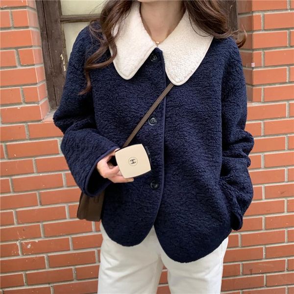 lambswool sweet warm outerwear women patchwork casual office lady street loose coat plush jackets women's, Black;brown
lambswool sweet warm outerwear women patchwork casual office lady street loose coat plush jackets women's, Black;brown