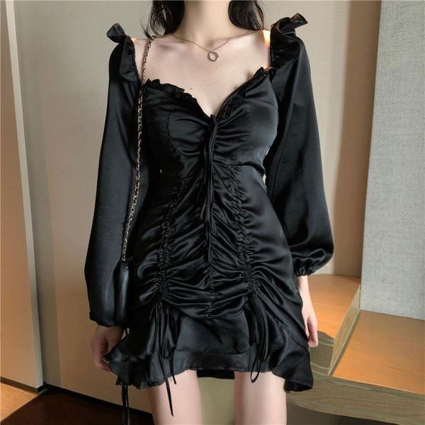 casual dresses elegant court style drawstring waist fishtail white dress autumn ladies off-shoulder women, Black;gray
casual dresses elegant court style drawstring waist fishtail white dress autumn ladies off-shoulder women, Black;gray