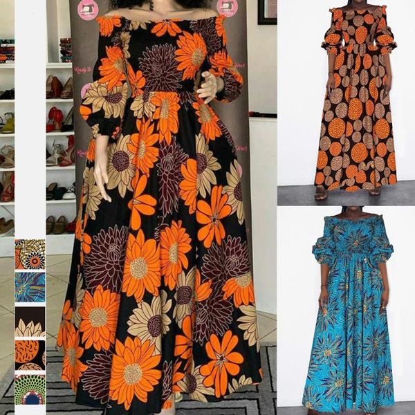 party dresses african for women fashion floral print three quarter sleeve maxi dress high waist vintage long autumn, White;black
party dresses african for women fashion floral print three quarter sleeve maxi dress high waist vintage long autumn, White;black