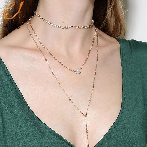 simple rhinestone crystal simulated pearl choker necklace women gold color multilayer chain necklaces statement chokers, Golden;silver
simple rhinestone crystal simulated pearl choker necklace women gold color multilayer chain necklaces statement chokers, Golden;silver
