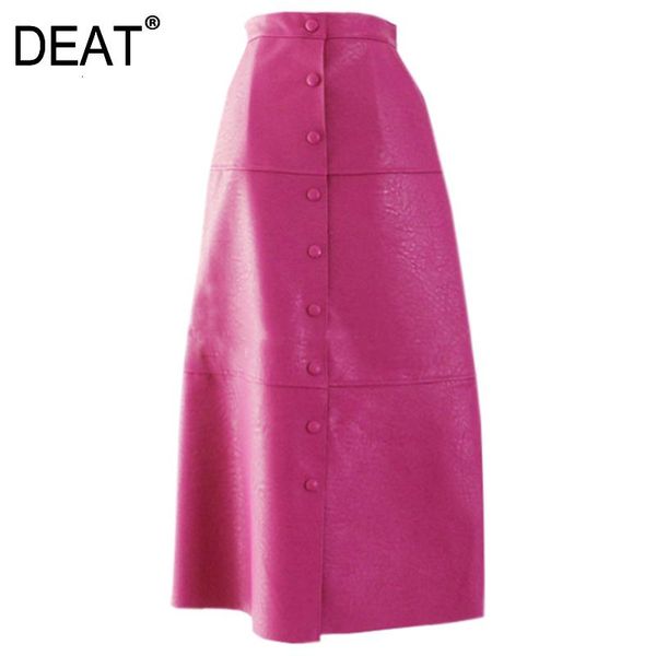 skirts deat woman rose red solid color pu leather skirt high waist single breasted design wild office lady style 2021 autumn aq124, Black
skirts deat woman rose red solid color pu leather skirt high waist single breasted design wild office lady style 2021 autumn aq124, Black