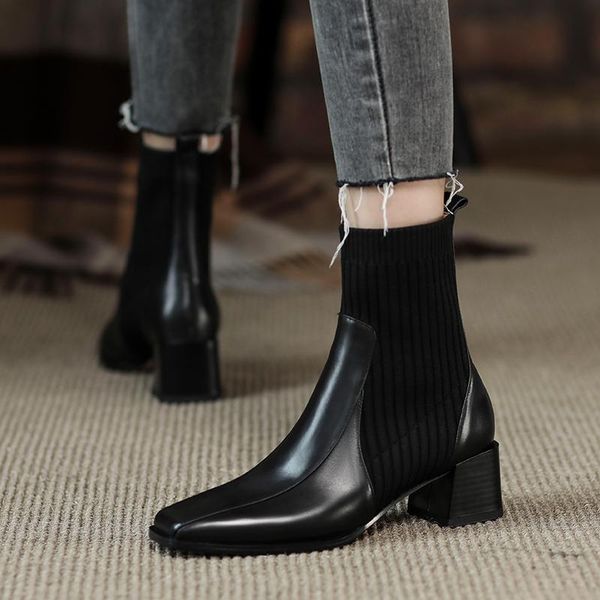 boots designer spring autumn brand elastic genuine leather shoes woman high heels black thick platform long women
boots designer spring autumn brand elastic genuine leather shoes woman high heels black thick platform long women