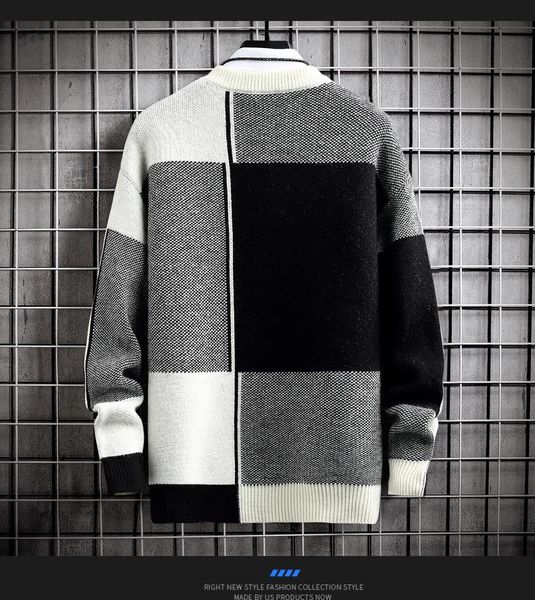 men's sweaters sweater pullover 2021 men half warm street winter patchwork turtleneck mens autumn casual loose knitted, White;black
men's sweaters sweater pullover 2021 men half warm street winter patchwork turtleneck mens autumn casual loose knitted, White;black