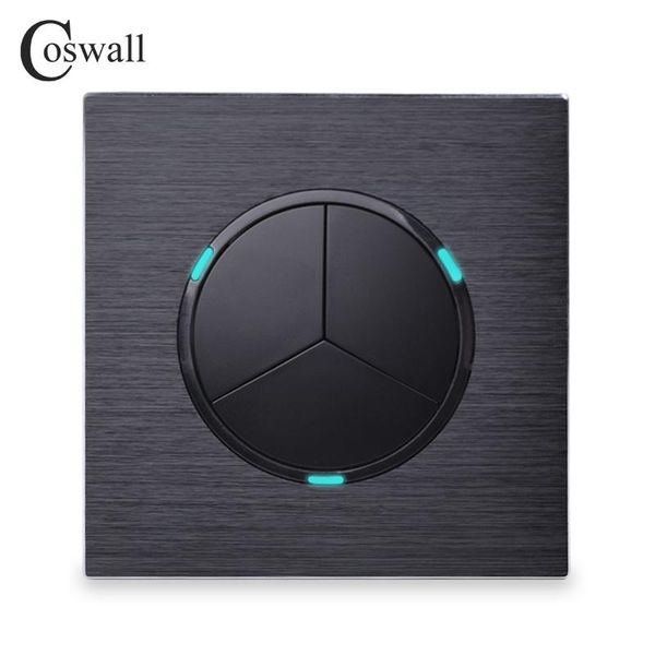 smart home control coswall 3 gang 1 way random click on / off wall light switch with led indicator black silver grey aluminum metal panel
smart home control coswall 3 gang 1 way random click on / off wall light switch with led indicator black silver grey aluminum metal panel