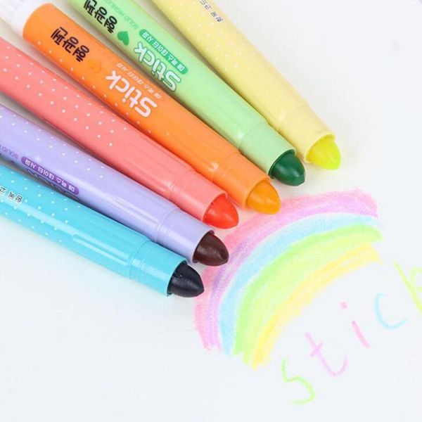 highlighters 6 pcs/lot lipstick highlighter color marker pen fluorescent highlight stationery crayon zakka office accessories school supplie, Black;red 
highlighters 6 pcs/lot lipstick highlighter color marker pen fluorescent highlight stationery crayon zakka office accessories school supplie, Black;red