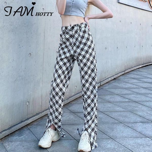women's pants & capris front slit plaid printed straight women chic korean style high waist sweatpants joggers cargo trousers 90s iamty, Black;white
women's pants & capris front slit plaid printed straight women chic korean style high waist sweatpants joggers cargo trousers 90s iamty, Black;white