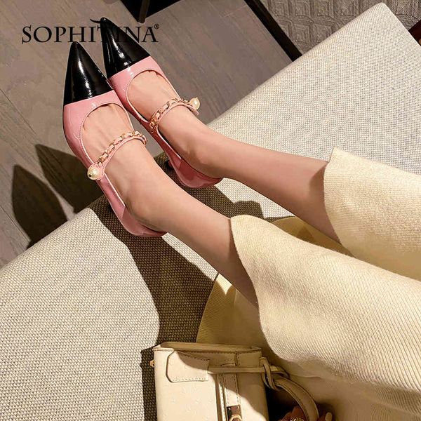 sophitina pumps woman mary janes genuien leather pointed toe patchwork shallow pearl metal high thin heel office shoes pb24 210513, Black
sophitina pumps woman mary janes genuien leather pointed toe patchwork shallow pearl metal high thin heel office shoes pb24 210513, Black