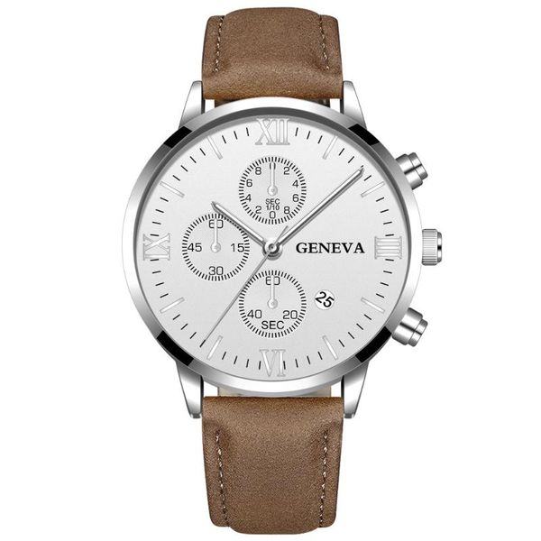 wristwatches fashion geneva men date alloy case synthetic leather analog quartz sport watch male clock relogio masculino, Slivery;brown
wristwatches fashion geneva men date alloy case synthetic leather analog quartz sport watch male clock relogio masculino, Slivery;brown