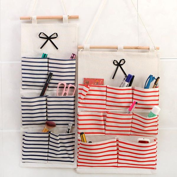 storage boxes & bins practical multiple pockets organizer stripe cotton linen wall hanging bag cosmetic sundries
storage boxes & bins practical multiple pockets organizer stripe cotton linen wall hanging bag cosmetic sundries