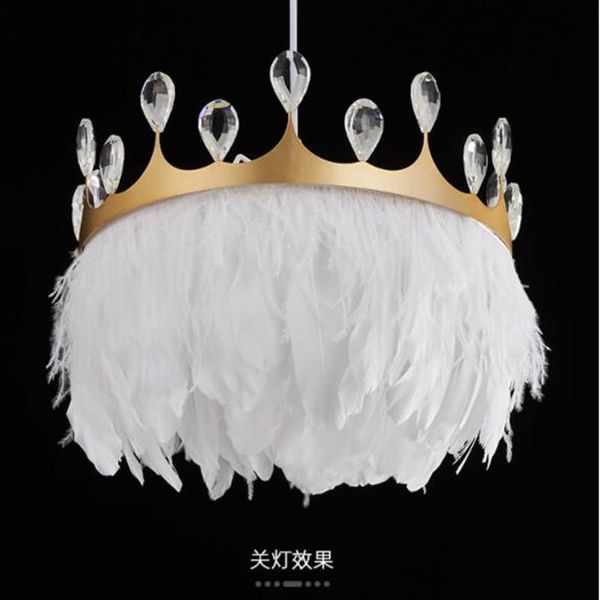 pendant lamps modern white feather lights gold crown girl's room hanging lamp with crystal decor for bedroom el ac110v 220v
pendant lamps modern white feather lights gold crown girl's room hanging lamp with crystal decor for bedroom el ac110v 220v