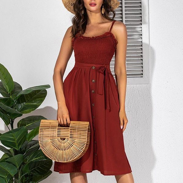 party dress 2021 women's fashion sleeveless solid color sling strap high waist elegant bodycon vestidos femininos casual dresses, Black;gray
party dress 2021 women's fashion sleeveless solid color sling strap high waist elegant bodycon vestidos femininos casual dresses, Black;gray