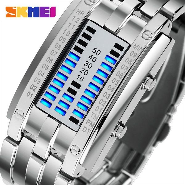 wristwatches skmei 0926 led creative binary electronic watch stainless steel bracelet waterproof women men couple digital watches relojes, Slivery;brown
wristwatches skmei 0926 led creative binary electronic watch stainless steel bracelet waterproof women men couple digital watches relojes, Slivery;brown