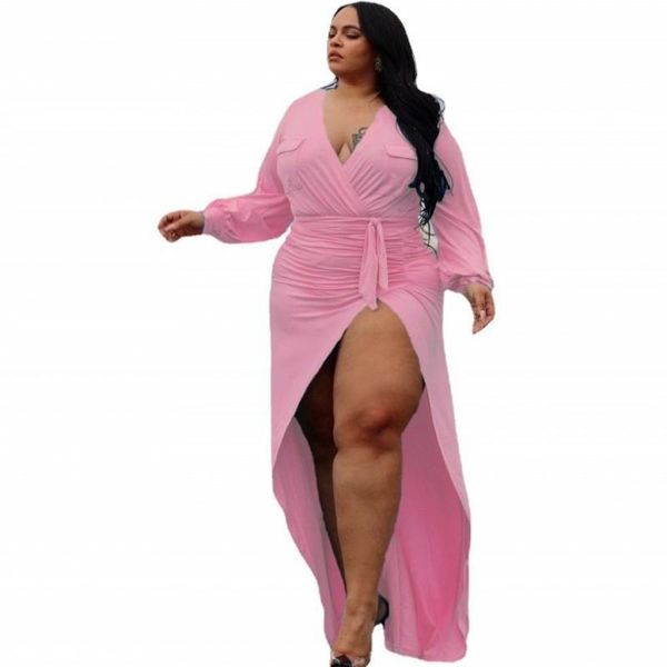 plus size dresses 5xl long dress women deep v neck pockets robes autumn solid high split draped casual oversize vestidos, Black
plus size dresses 5xl long dress women deep v neck pockets robes autumn solid high split draped casual oversize vestidos, Black