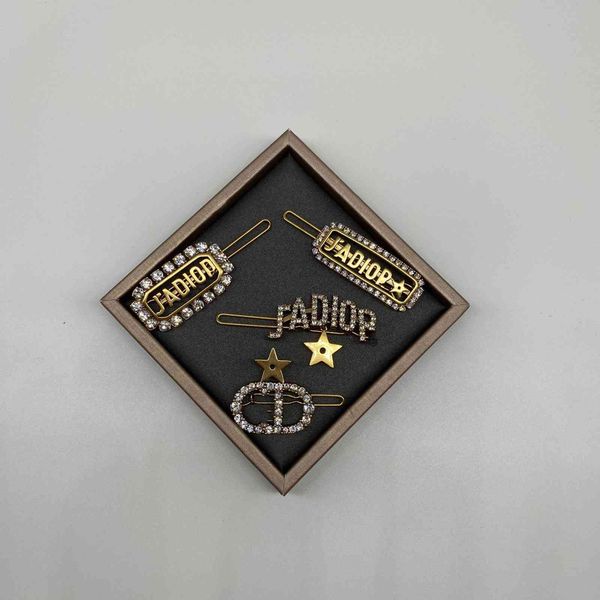 70% off luxury jewelry dijia djia letter pentagram square hairpin 2021 new simple hair accessories, Golden;silver