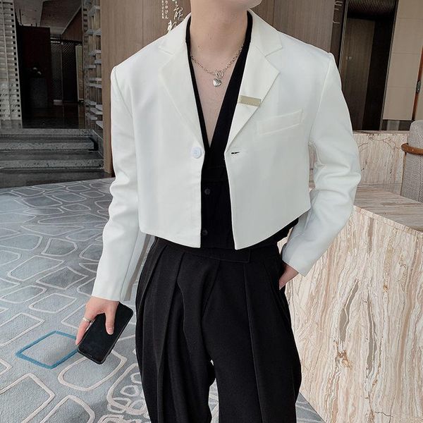 men's suits & blazers wear tide koean casual suit coat for male 2021 autumn loose short style simple long sleeve, White;black
men's suits & blazers wear tide koean casual suit coat for male 2021 autumn loose short style simple long sleeve, White;black