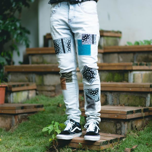 american high street brand off patch washed light blue man pants streetwear slim trousers jeans for men mens clothing
american high street brand off patch washed light blue man pants streetwear slim trousers jeans for men mens clothing