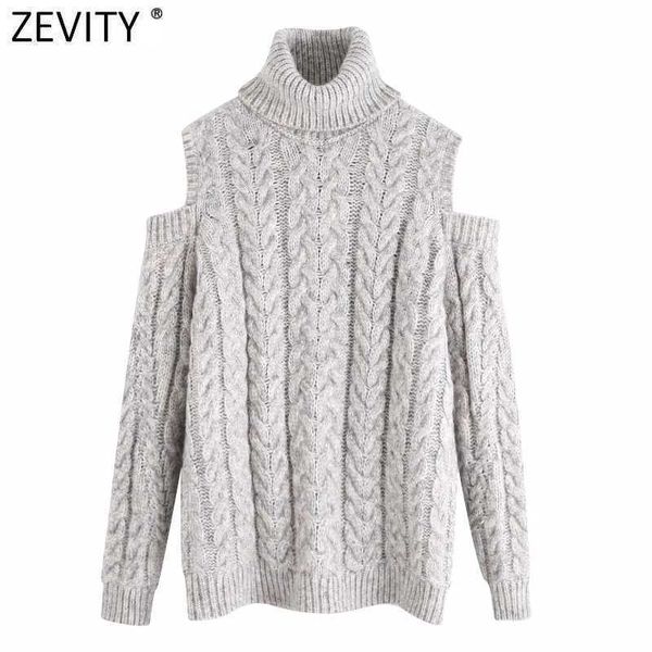 zevity women fashion turtleneck collar off shoulder design casual knitting sweater lady long sleeve chic pullovers s488 210603, White;black
zevity women fashion turtleneck collar off shoulder design casual knitting sweater lady long sleeve chic pullovers s488 210603, White;black