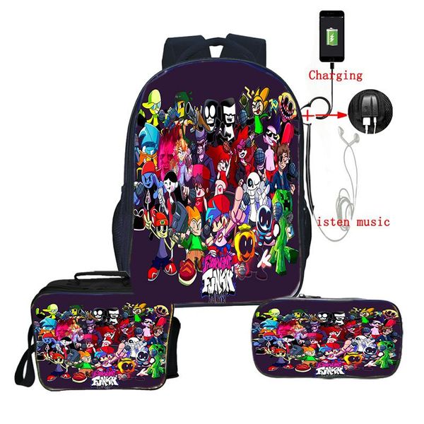 backpack 3 pcs set friday night funkin usb charge school bags for teens pen bookbags girls boys lapknapsack lunch box
backpack 3 pcs set friday night funkin usb charge school bags for teens pen bookbags girls boys lapknapsack lunch box
