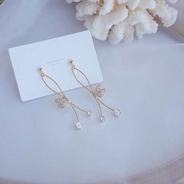 dangle & chandelier long style butterfly earrings elegant flower inlaid zircon stainless ringen feminia jewelry pendant accessories, Silver
dangle & chandelier long style butterfly earrings elegant flower inlaid zircon stainless ringen feminia jewelry pendant accessories, Silver