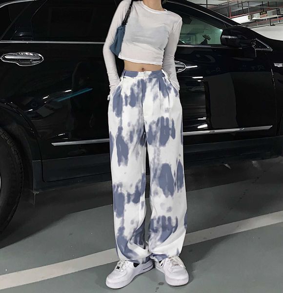 high waist fashion retro tie dyed print straight loose bf drape wide leg pants women 210615, Black;white
high waist fashion retro tie dyed print straight loose bf drape wide leg pants women 210615, Black;white