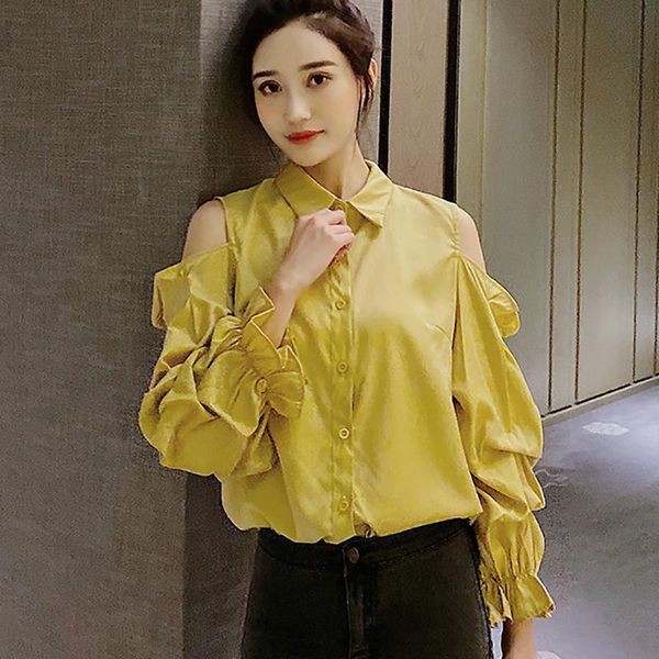 off shoulder chiffon blouse long sleeve shirt women clothes 2021 spring shirts yellow korean ladies chemisier femme women's blouses &, White
off shoulder chiffon blouse long sleeve shirt women clothes 2021 spring shirts yellow korean ladies chemisier femme women's blouses &, White