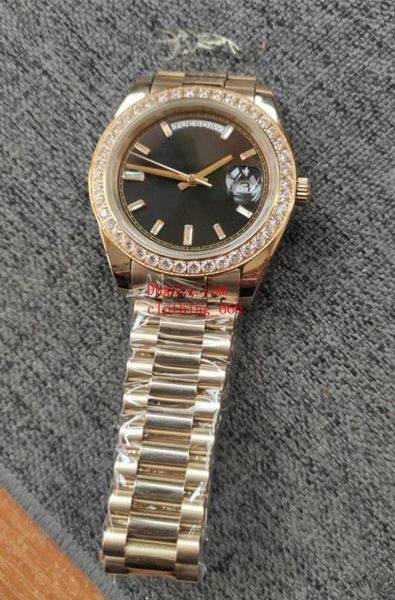 men watch diamond bezel 228348 40mm mechanical sapphire glass black dial 18k gold steel bracelet luxury watch waterproof original box paper, Slivery;brown
men watch diamond bezel 228348 40mm mechanical sapphire glass black dial 18k gold steel bracelet luxury watch waterproof original box paper, Slivery;brown