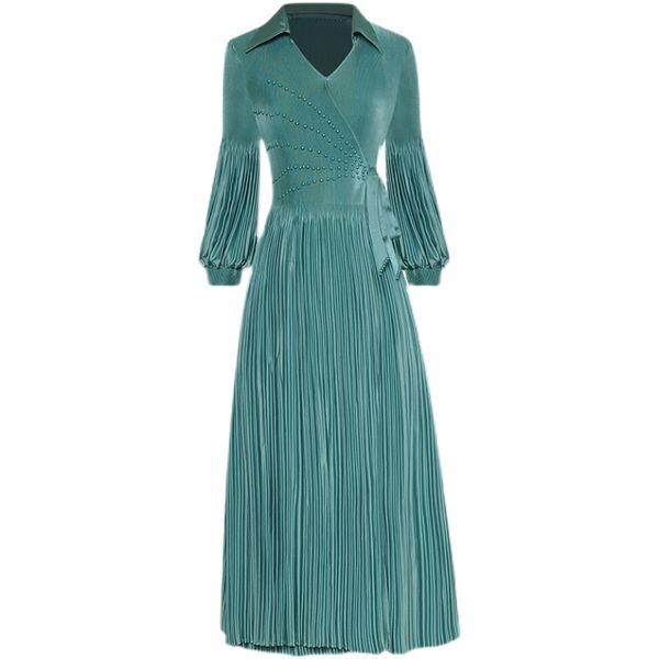 v-neck nine-quarter sleeve heavy industry beads pleated large stretch lace-up cinched waist pleated skirt swing plus-sized size dress 2021 a, Black;gray
v-neck nine-quarter sleeve heavy industry beads pleated large stretch lace-up cinched waist pleated skirt swing plus-sized size dress 2021 a, Black;gray